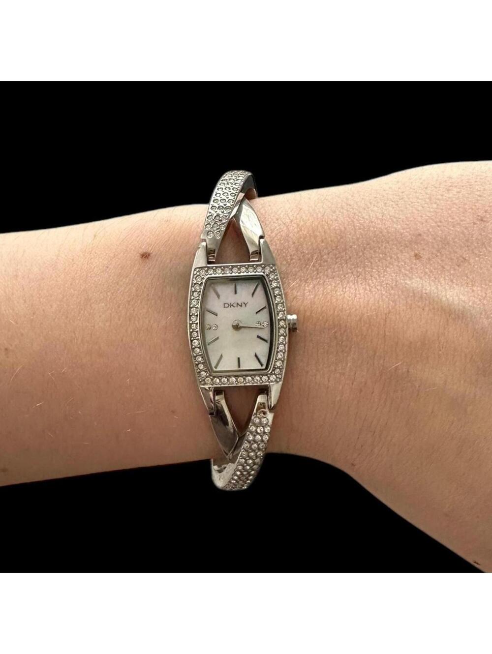 DKNY Silver Tone Crystal Accent Women's‎ Bracelet Watch